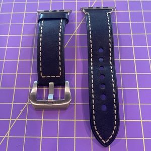 Leather Watch Band for Apple Watch 42mm, Black